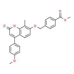 ChemSpider 2D Image | Methyl 4-({[4-(4-methoxyphenyl)-8-methyl-2-oxo-2H-chromen-7-yl]oxy}methyl)benzoate | C26H22O6