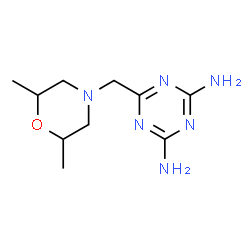 ChemSpider 2D Image | 6-[(2,6-Dimethyl-4-morpholinyl)methyl]-1,3,5-triazine-2,4-diamine | C10H18N6O