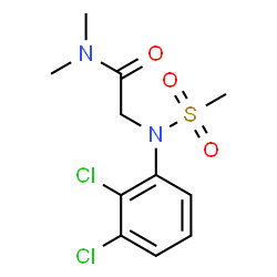 ChemSpider 2D Image | N~2~-(2,3-Dichlorophenyl)-N,N-dimethyl-N~2~-(methylsulfonyl)glycinamide | C11H14Cl2N2O3S