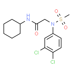 ChemSpider 2D Image | N-Cyclohexyl-N~2~-(3,4-dichlorophenyl)-N~2~-(methylsulfonyl)glycinamide | C15H20Cl2N2O3S