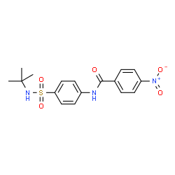 ChemSpider 2D Image | N-{4-[(2-Methyl-2-propanyl)sulfamoyl]phenyl}-4-nitrobenzamide | C17H19N3O5S