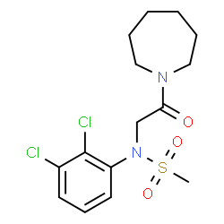 ChemSpider 2D Image | N-[2-(1-Azepanyl)-2-oxoethyl]-N-(2,3-dichlorophenyl)methanesulfonamide | C15H20Cl2N2O3S
