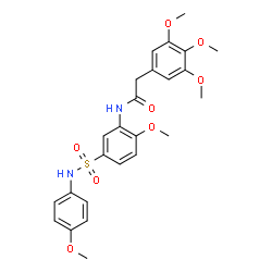 ChemSpider 2D Image | N-{2-Methoxy-5-[(4-methoxyphenyl)sulfamoyl]phenyl}-2-(3,4,5-trimethoxyphenyl)acetamide | C25H28N2O8S
