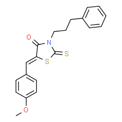 ChemSpider 2D Image | (5Z)-5-(4-Methoxybenzylidene)-3-(3-phenylpropyl)-2-thioxo-1,3-thiazolidin-4-one | C20H19NO2S2