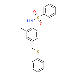 ChemSpider 2D Image | N-{2-Methyl-4-[(phenylsulfanyl)methyl]phenyl}benzenesulfonamide | C20H19NO2S2