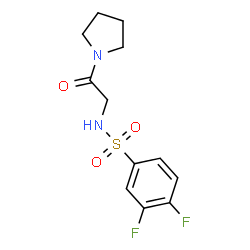 ChemSpider 2D Image | 3,4-Difluoro-N-[2-oxo-2-(1-pyrrolidinyl)ethyl]benzenesulfonamide | C12H14F2N2O3S