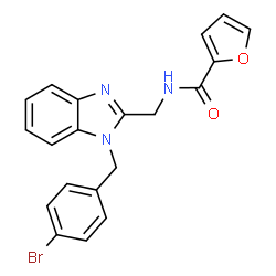 ChemSpider 2D Image | N-{[1-(4-Bromobenzyl)-1H-benzimidazol-2-yl]methyl}-2-furamide | C20H16BrN3O2