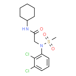 ChemSpider 2D Image | N-Cyclohexyl-N~2~-(2,3-dichlorophenyl)-N~2~-(methylsulfonyl)glycinamide | C15H20Cl2N2O3S