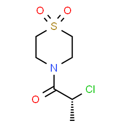ChemSpider 2D Image | (2R)-2-Chloro-1-(1,1-dioxido-4-thiomorpholinyl)-1-propanone | C7H12ClNO3S