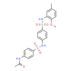 ChemSpider 2D Image | N-[4-({4-[(2-Methoxy-5-methylphenyl)sulfamoyl]phenyl}sulfamoyl)phenyl]acetamide | C22H23N3O6S2