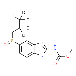ChemSpider 2D Image | Methyl {5-[(2,2,3,3,3-~2~H_5_)propylsulfinyl]-1H-benzimidazol-2-yl}carbamate | C12H10D5N3O3S