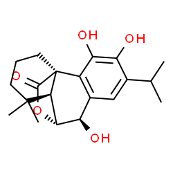 ChemSpider 2D Image | (6alpha,7beta)-7,11,12-Trihydroxy-6,20-epoxyabieta-8,11,13-trien-20-one | C20H26O5