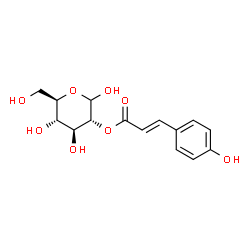 ChemSpider 2D Image | 2-O-[(2E)-3-(4-Hydroxyphenyl)-2-propenoyl]-D-glucopyranose | C15H18O8