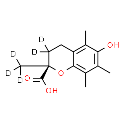ChemSpider 2D Image | (2R)-6-Hydroxy-5,7,8-trimethyl-2-(~2~H_3_)methyl-2-(3,3-~2~H_2_)chromanecarboxylic acid | C14H13D5O4
