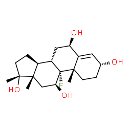 ChemSpider 2D Image | (3alpha,6beta,11beta,17alpha)-9-Fluoro-17-methylandrost-4-ene-3,6,11,17-tetrol | C20H31FO4