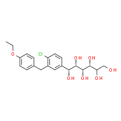 ChemSpider 2D Image | (1R,5xi)-1-C-[4-Chloro-3-(4-ethoxybenzyl)phenyl]-D-xylo-hexitol | C21H27ClO7