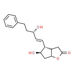 ChemSpider 2D Image | (3aR,4R,5R)-5-Hydroxy-4-[(1E,3S)-3-hydroxy-5-phenyl-1-penten-1-yl]hexahydro-2H-cyclopenta[b]furan-2-one | C18H22O4