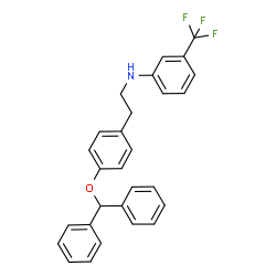 ChemSpider 2D Image | N-{2-[4-(Diphenylmethoxy)phenyl]ethyl}-3-(trifluoromethyl)aniline | C28H24F3NO