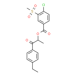 ChemSpider 2D Image | 1-(4-Ethylphenyl)-1-oxo-2-propanyl 4-chloro-3-(methylsulfonyl)benzoate | C19H19ClO5S