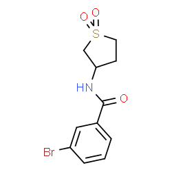 ChemSpider 2D Image | 3-Bromo-N-(1,1-dioxidotetrahydro-3-thiophenyl)benzamide | C11H12BrNO3S