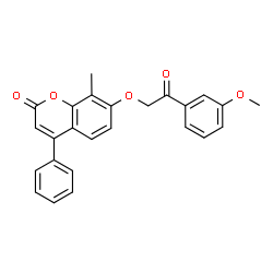 ChemSpider 2D Image | 7-[2-(3-Methoxyphenyl)-2-oxoethoxy]-8-methyl-4-phenyl-2H-chromen-2-one | C25H20O5