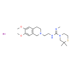 ChemSpider 2D Image | N-[2-(6,7-Dimethoxy-3,4-dihydro-2(1H)-isoquinolinyl)ethyl]-N',2,2-trimethyl-4-thiomorpholinecarboximidamide hydroiodide (1:1) | C21H35IN4O2S