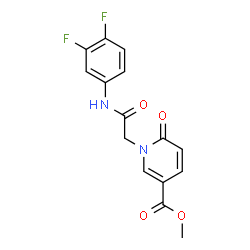 ChemSpider 2D Image | Methyl 1-{2-[(3,4-difluorophenyl)amino]-2-oxoethyl}-6-oxo-1,6-dihydro-3-pyridinecarboxylate | C15H12F2N2O4