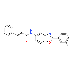 ChemSpider 2D Image | N-[2-(3-Fluorophenyl)-1,3-benzoxazol-5-yl]-3-phenylacrylamide | C22H15FN2O2