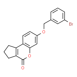 ChemSpider 2D Image | 7-[(3-Bromobenzyl)oxy]-2,3-dihydrocyclopenta[c]chromen-4(1H)-one | C19H15BrO3