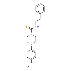 ChemSpider 2D Image | 4-(4-Methoxyphenyl)-N-(2-phenylethyl)-1-piperazinecarbothioamide | C20H25N3OS
