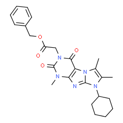 ChemSpider 2D Image | Benzyl (8-cyclohexyl-1,6,7-trimethyl-2,4-dioxo-1,2,4,8-tetrahydro-3H-imidazo[2,1-f]purin-3-yl)acetate | C25H29N5O4
