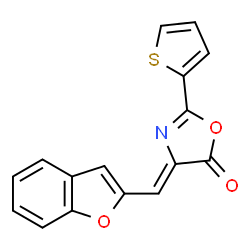ChemSpider 2D Image | (4Z)-4-(1-Benzofuran-2-ylmethylene)-2-(2-thienyl)-1,3-oxazol-5(4H)-one | C16H9NO3S