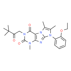 ChemSpider 2D Image | 3-(3,3-Dimethyl-2-oxobutyl)-8-(2-ethoxyphenyl)-1,6,7-trimethyl-1H-imidazo[2,1-f]purine-2,4(3H,8H)-dione | C24H29N5O4