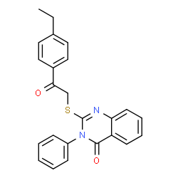 ChemSpider 2D Image | 2-{[2-(4-Ethylphenyl)-2-oxoethyl]sulfanyl}-3-phenyl-4(3H)-quinazolinone | C24H20N2O2S