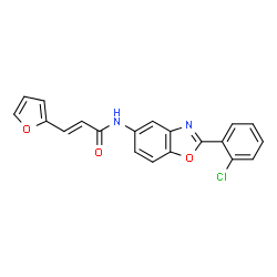 ChemSpider 2D Image | (2E)-N-[2-(2-Chlorophenyl)-1,3-benzoxazol-5-yl]-3-(2-furyl)acrylamide | C20H13ClN2O3