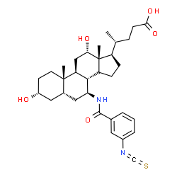 ChemSpider 2D Image | (3alpha,5beta,7beta,12alpha,14xi)-3,12-Dihydroxy-7-[(3-isothiocyanatobenzoyl)amino]cholan-24-oic acid | C32H44N2O5S
