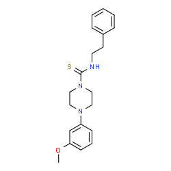 ChemSpider 2D Image | 4-(3-Methoxyphenyl)-N-(2-phenylethyl)-1-piperazinecarbothioamide | C20H25N3OS