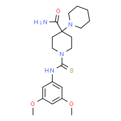 ChemSpider 2D Image | 1'-[(3,5-Dimethoxyphenyl)carbamothioyl]-1,4'-bipiperidine-4'-carboxamide | C20H30N4O3S