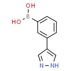 ChemSpider 2D Image | [3-(1H-Pyrazol-4-yl)phenyl]boronic acid | C9H9BN2O2