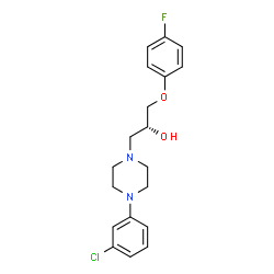 ChemSpider 2D Image | (2R)-1-[4-(3-Chlorophenyl)-1-piperazinyl]-3-(4-fluorophenoxy)-2-propanol | C19H22ClFN2O2