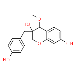 ChemSpider 2D Image | 3-(4-Hydroxybenzyl)-4-methoxy-3,7-chromanediol | C17H18O5