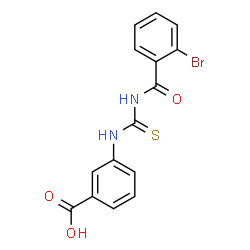 ChemSpider 2D Image | 3-{[(2-Bromobenzoyl)carbamothioyl]amino}benzoic acid | C15H11BrN2O3S