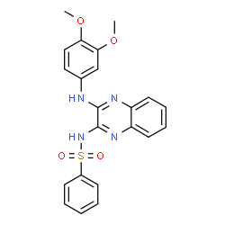 ChemSpider 2D Image | N-{3-[(3,4-Dimethoxyphenyl)amino]-2-quinoxalinyl}benzenesulfonamide | C22H20N4O4S
