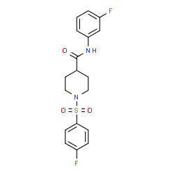ChemSpider 2D Image | N-(3-Fluorophenyl)-1-[(4-fluorophenyl)sulfonyl]-4-piperidinecarboxamide | C18H18F2N2O3S