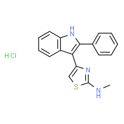 ChemSpider 2D Image | N-Methyl-4-(2-phenyl-1H-indol-3-yl)-1,3-thiazol-2-amine hydrochloride (1:1) | C18H16ClN3S