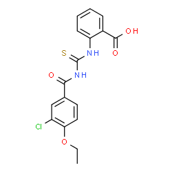 ChemSpider 2D Image | 2-{[(3-Chloro-4-ethoxybenzoyl)carbamothioyl]amino}benzoic acid | C17H15ClN2O4S