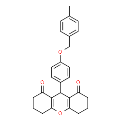 ChemSpider 2D Image | 9-{4-[(4-Methylbenzyl)oxy]phenyl}-3,4,5,6,7,9-hexahydro-1H-xanthene-1,8(2H)-dione | C27H26O4