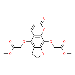 ChemSpider 2D Image | Dimethyl 2,2'-[(7-oxo-2,3-dihydro-7H-furo[3,2-g]chromene-4,9-diyl)bis(oxy)]diacetate | C17H16O9