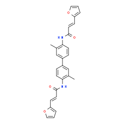 ChemSpider 2D Image | (2E,2'E)-N,N'-(3,3'-Dimethyl-4,4'-biphenyldiyl)bis[3-(2-furyl)acrylamide] | C28H24N2O4