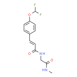 ChemSpider 2D Image | (2E)-3-[4-(Difluoromethoxy)phenyl]-N-[2-(methylamino)-2-oxoethyl]acrylamide | C13H14F2N2O3